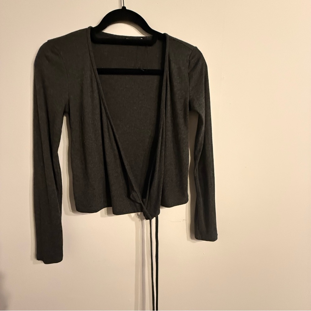 Zara Dark Gray Long Sleeve Top